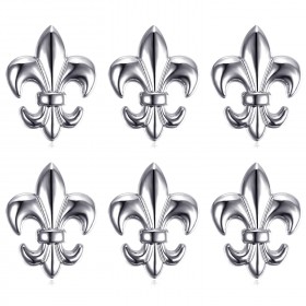 Lot of 6 Pin Stickpin Brooch Fleur-de-Lys Brass Silver  IM#18593