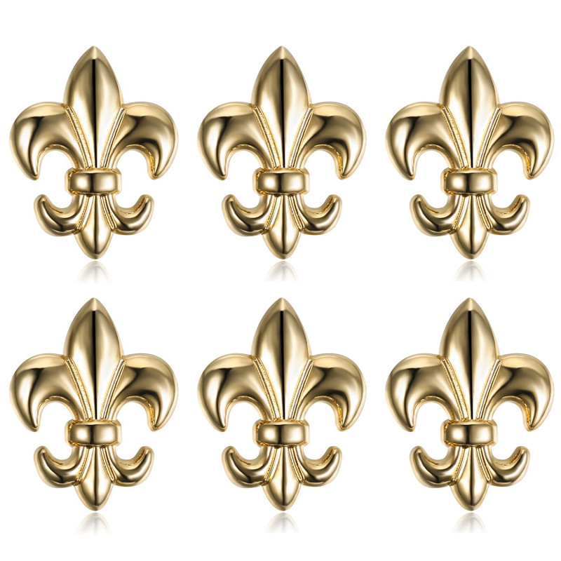 Lot de 6 Pin's Epingle Broche Fleur de Lys Laiton Doré  IM#18614