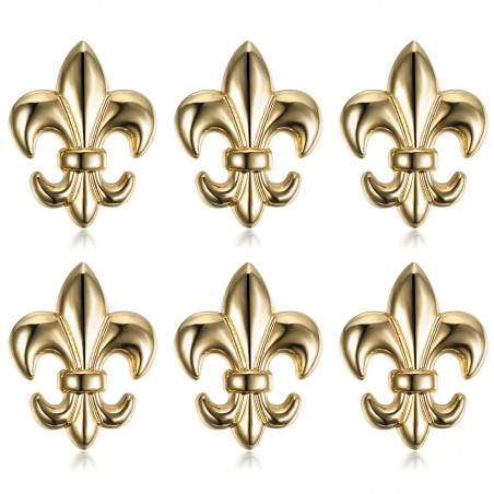 Lot of 6 Pin Stickpin Brooch Fleur-de-Lys Brass  IM#18614