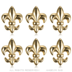 Lot of 6 Pin Stickpin Brooch Fleur-de-Lys Brass  IM#18615