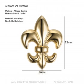 PIN0031-1 BOBIJOO Jewelry Alfileres de latón Fleur de Lys Dorados con oro fino