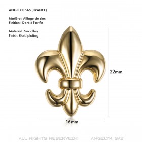 Pins Fleur de Lys en laiton Doré à l'or fin bobijoo