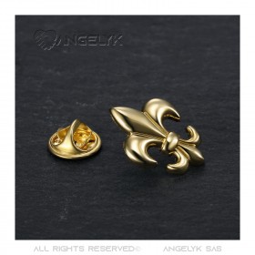 PIN0031-1 BOBIJOO Jewelry Alfileres de latón Fleur de Lys Dorados con oro fino