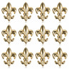 Lot de 12 Pins Fleur de Lys en laiton doré à l'or fin bobijoo
