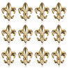PIN0032-12 BOBIJOO Jewelry Lote de 12 alfileres Fleur-de-Lys en latón dorado con oro fino