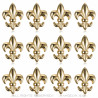 Lot de 12 Pins Fleur de Lys en laiton doré à l'or fin bobijoo