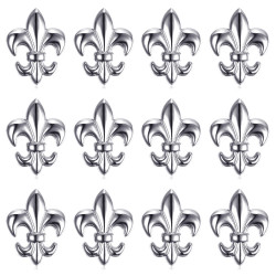 PIN0027-12 BOBIJOO Jewelry Los mit 12 Fleur-de-Lys-Stiften aus Silbermessing