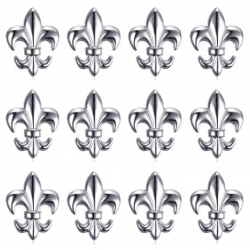PIN0027-12 BOBIJOO Jewelry Lot of 12 Fleur-de-Lys pins in silver brass