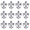 PIN0027-12 BOBIJOO Jewelry Lot of 12 Fleur-de-Lys pins in silver brass