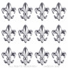 PIN0027-12 BOBIJOO Jewelry Lot of 12 Fleur-de-Lys pins in silver brass