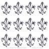 PIN0027-12 BOBIJOO Jewelry Lote de 12 pines Fleur-de-Lys en latón plateado