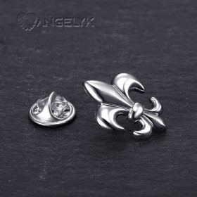 PIN0027-12 BOBIJOO Jewelry Los mit 12 Fleur-de-Lys-Stiften aus Silbermessing