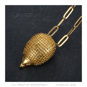 Pendentif hérisson pour homme au style gitan Acier Or bobijoo