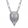 PE0318S BOBIJOO Jewelry Hedgehog pendant for man in gypsy style Steel Silver