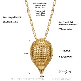 Gold Hedgehog Pendant for women in gypsy style bobijoo