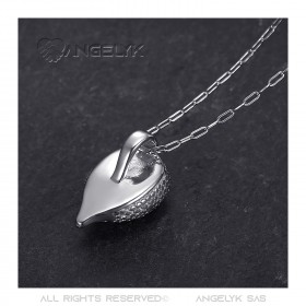 PE0319S BOBIJOO Jewelry Colgante erizo para mujer en estilo gitano Acero Plata