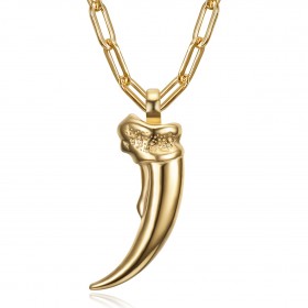 PE0320 BOBIJOO Jewelry Bear claw pendant for man steel gold