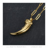 PE0320 BOBIJOO Jewelry Bear claw pendant for man steel gold