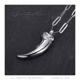 PE0320S BOBIJOO Jewelry Colgante de garra de oso para hombre acero plata