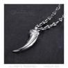 PE0321S BOBIJOO Jewelry Bear Claw Pendant and Coffee Bean Chain Steel Silver