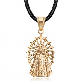 PEF0066 BOBIJOO Jewelry Saint Sara pendant pink gold, patroness of the gypsies