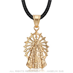 PEF0066 BOBIJOO Jewelry Saint Sara pendant pink gold, patroness of the gypsies
