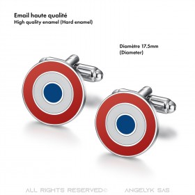 BM0048 BOBIJOO Jewelry French Quality cockade cufflink, Cocorico