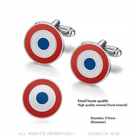 BM0049 BOBIJOO Jewelry Cufflinks and cockade pins, quality set