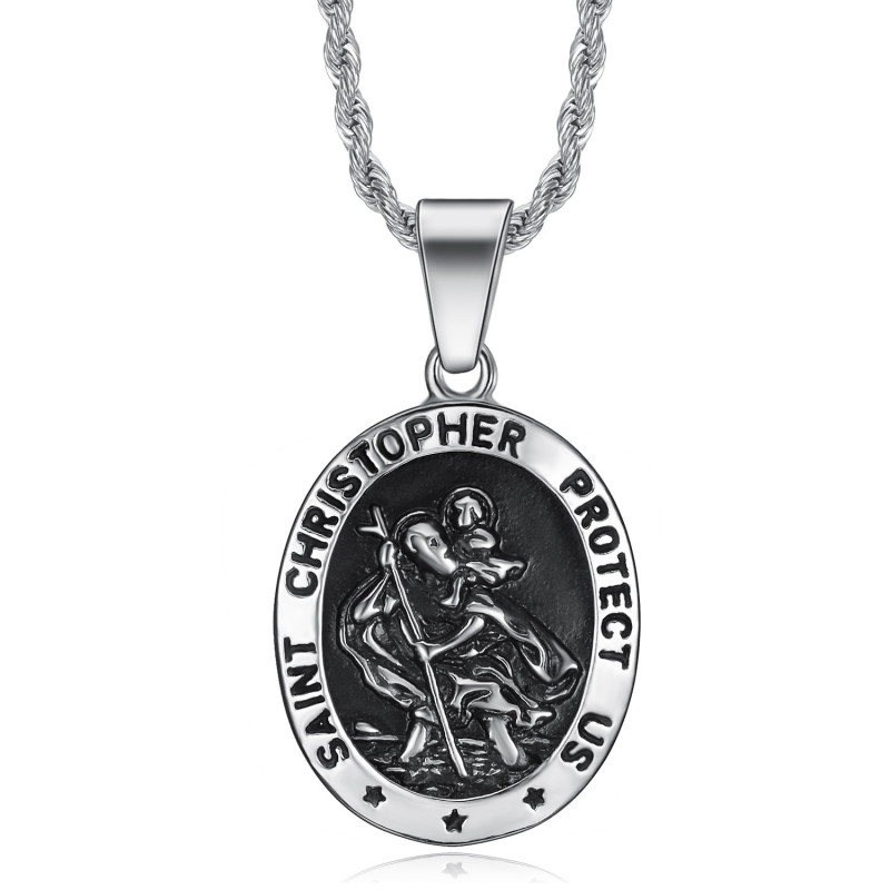 BOBIJOO Jewelry - Medaillon Anhänger Der Heilige Christophorus Schutzpatron  Reisenden - 16,90 €