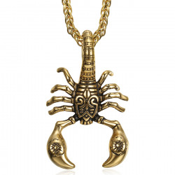 PE0111 BOBIJOO Jewelry Ciondolo Scorpione Uomo Acciaio Oro Fleur-de-Lys