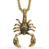 PE0111 BOBIJOO Jewelry Pendant Scorpio Man Steel Gold Fleur-de-Lys