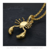 PE0111 BOBIJOO Jewelry Pendant Scorpio Man Steel Gold Fleur-de-Lys