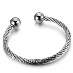 Bracelet cable femme Acier Inoxydable avec boules bobijoo