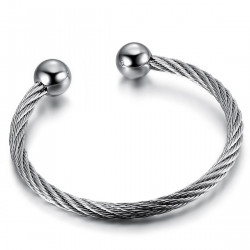 BR0257 BOBIJOO Jewelry Pulsera cable mujer Acero inoxidable con bolas