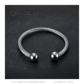 Bracelet cable femme Acier Inoxydable avec boules bobijoo