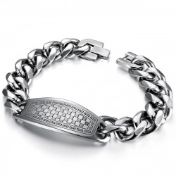 GO0012 BOBIJOO Jewelry Curb Chain Bracelet Man Pad Mosaic Checkerboard