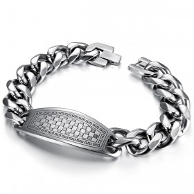Bracelet franc-maçon large pour homme 23cm en acier bobijoo