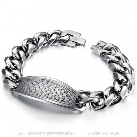 Bracelet franc-maçon large pour homme 23cm en acier bobijoo