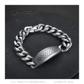 GO0012 BOBIJOO Jewelry Curb Chain Bracelet Man Pad Mosaic Checkerboard