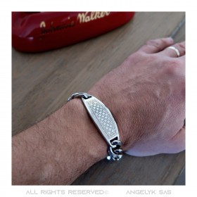 Bracelet franc-maçon large pour homme 23cm en acier bobijoo