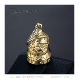 MOT0030 BOBIJOO Jewelry Campana del guardián Eagle Ride to Live Steel Gold