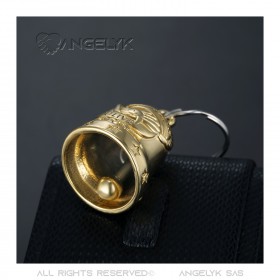 MOT0030 BOBIJOO Jewelry Wächterglocke Eagle Ride to Live Steel Gold