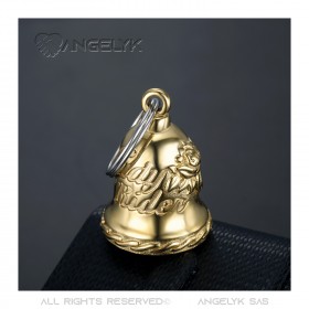 MOT0032 BOBIJOO Jewelry Lady rider motorcycle bell Gold