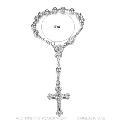 CP0053 BOBIJOO Jewelry Tutto il rosario in argento per auto Vergine Gesù