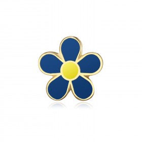 PIN0036-1 BOBIJOO Jewelry Forget-me-not Freemason 12mm gold and enamel pins