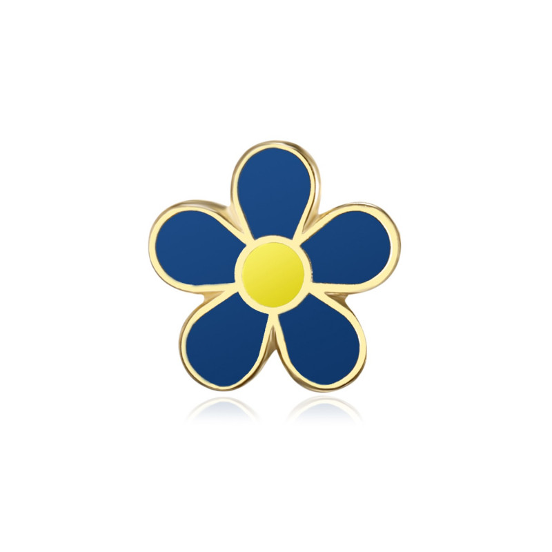 PIN0036-1 BOBIJOO Jewelry Forget-me-not Freemason 12mm gold and enamel pins