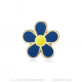 PIN0036-1 BOBIJOO Jewelry Forget-me-not Freemason 12mm spille in oro e smalto