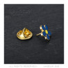 Lot 3 pins myosotis Franc-Maçon 12mm or et émail bobijoo