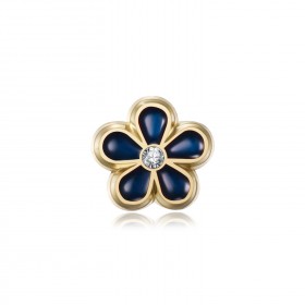 PIN0037-1 BOBIJOO Jewelry Forget-me-not Freemason 8mm gold, enamel and diamond pins