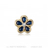 PIN0037-1 BOBIJOO Jewelry Forget-me-not Freemason 8mm gold, enamel and diamond pins